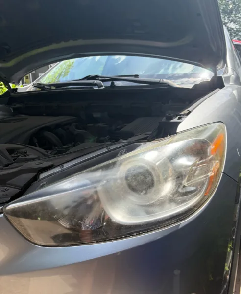Mazda CX-5 headlight, our own work, before restoration